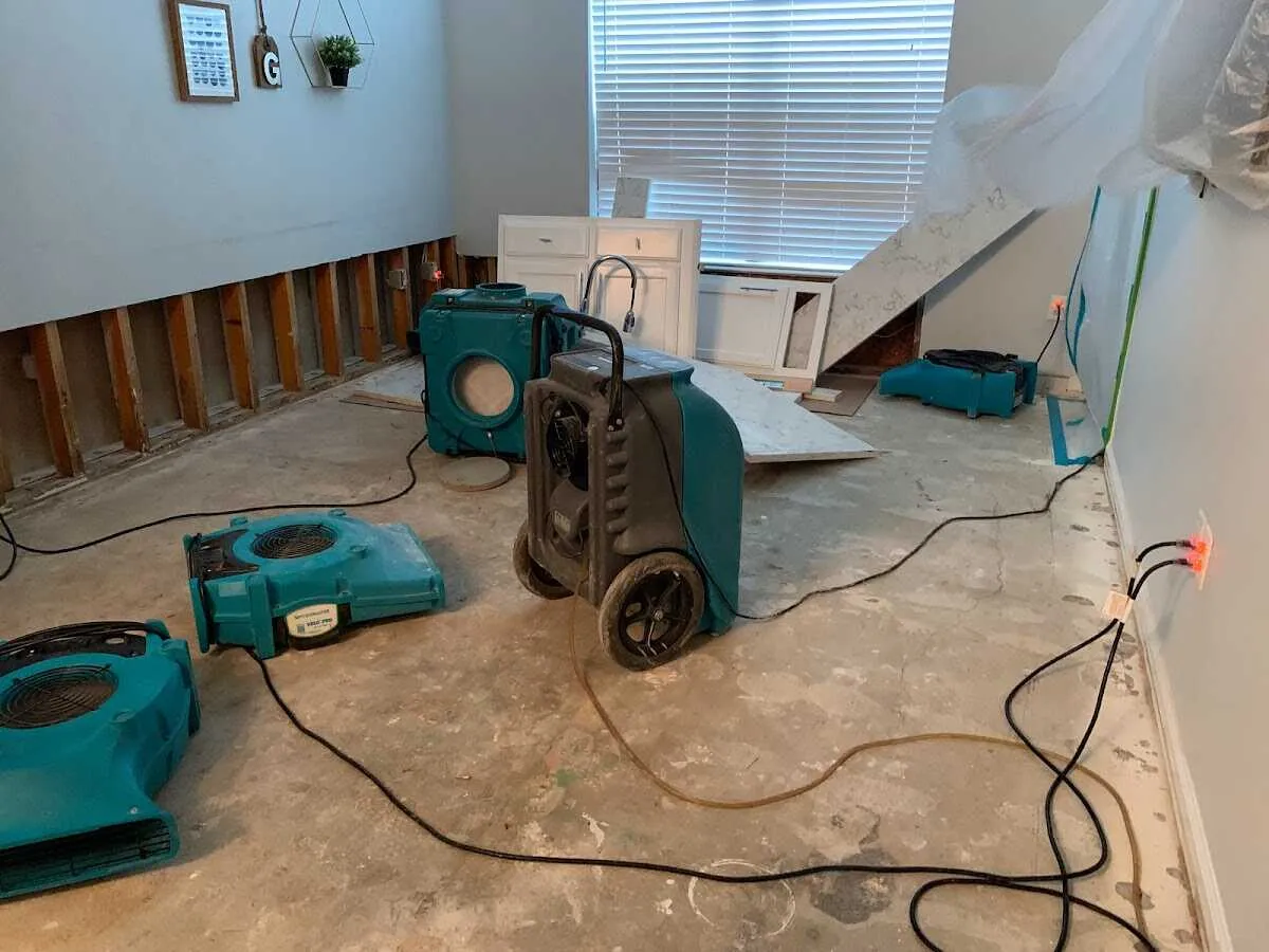 Dehumidifier in flood-cut room for Water Damage Restoration in Moraga
