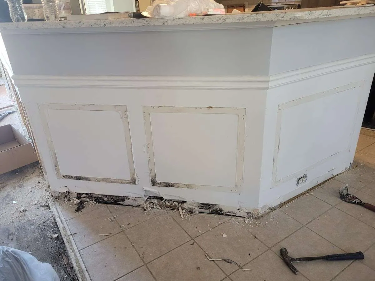 Water damage and mold on kitchen during Storm Damage Restoration in Moraga